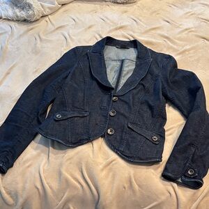 Armani Exchange Navy Denim Blazer
